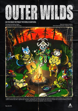 Outer Wilds Anthropomorphic Campfire Poster