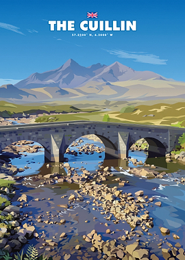 The Cuillin Scotland Travel Poster