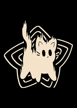 Cute Cat Inside Star Graphic