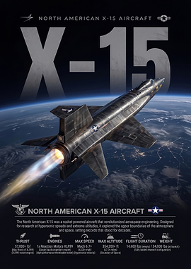 North American X-15 Hypersonic Aircraft Poster