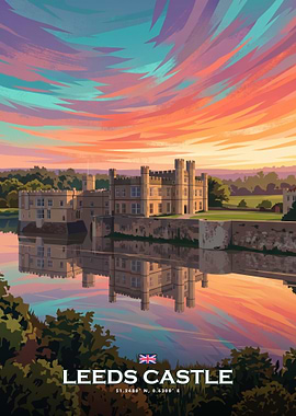 Leeds Castle Travel Poster