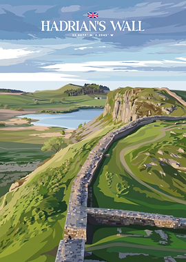 Hadrian's Wall Travel Poster