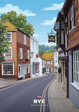 Rye England Street Scene Poster