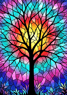 Stained Glass Tree of Life
