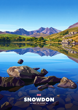 Snowdon Mountain Travel Poster