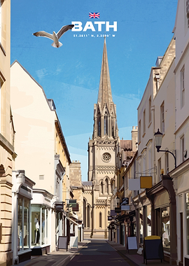 Bath England Travel Poster