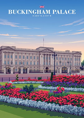 Buckingham Palace Travel Poster