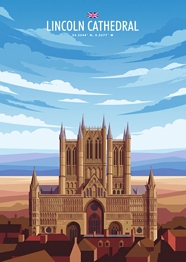 Lincoln Cathedral Travel Poster