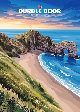 Durdle Door Travel Poster