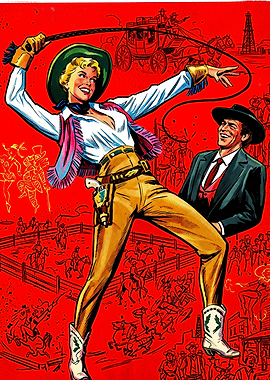 Vintage Western Cowgirl Movie Poster Art
