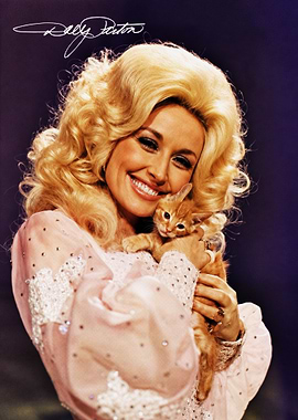 Dolly Parton Holding a Kitten