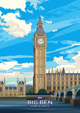 Big Ben London Travel Poster