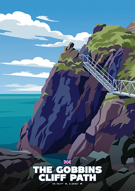 The Gobbins Cliff Path Travel Poster