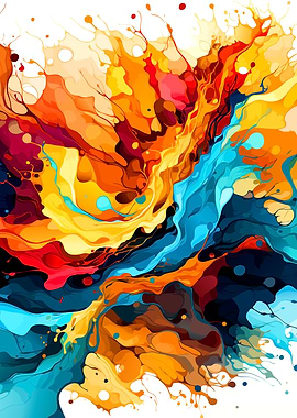 Vibrant Abstract Liquid Paint Explosion