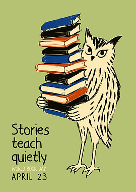 World Book Day Owl Illustration