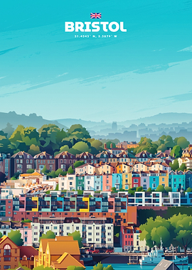 Bristol Cityscape Travel Poster