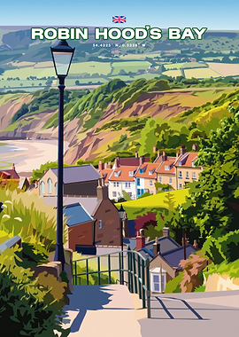 Robin Hood's Bay Travel Poster