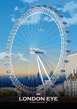 London Eye Travel Poster