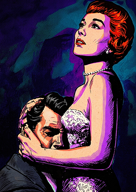 Vintage Romantic Comic Book Illustration