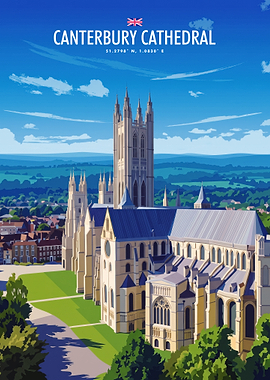 Canterbury Cathedral Travel Poster