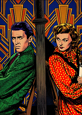 Pop Art Style Movie Couple Portrait