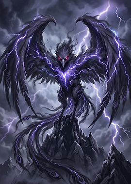 Dark Phoenix with Purple Lightning