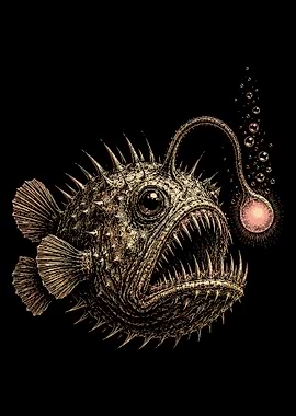 Detailed Anglerfish Illustration