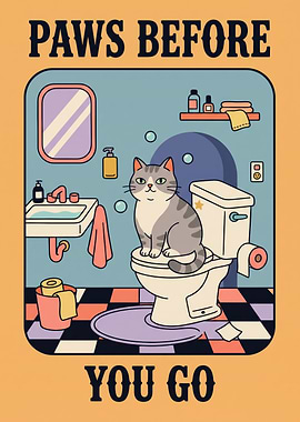 Paws Before You Go Cat Poster