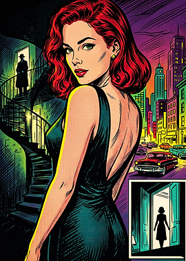 Noir Comic Style Femme Fatale