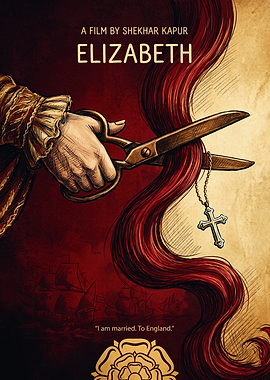 Elizabeth Movie Historical Drama Vintage Poster