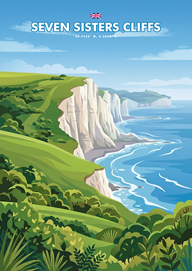 Seven Sisters Cliffs Travel Poster