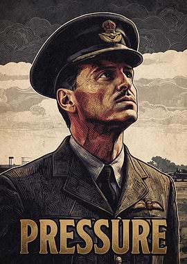 Vintage Military Pilot Portrait Poster