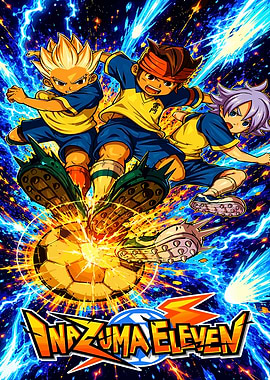 Inazuma Eleven Anime Soccer Action Poster