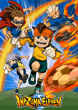 Inazuma Eleven Anime Soccer Action Poster