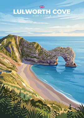Lulworth Cove Travel Poster