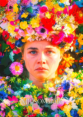 Midsommar Movie Poster with Floral Crown
