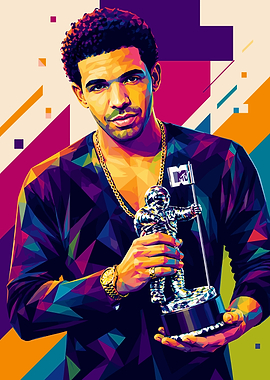Drake Pop Art Portrait with VMA