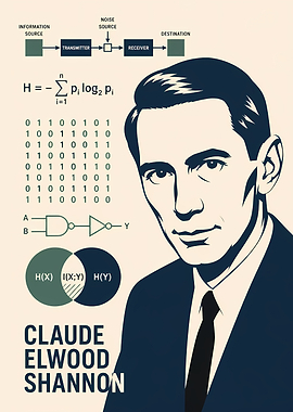 Claude Shannon Information Theory Poster