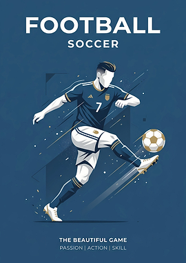 Minimalist Soccer Player Poster