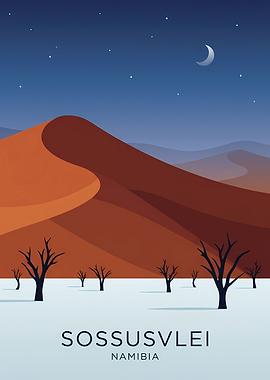 Sossusvlei Namibia Minimalist Travel Poster