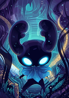 Hollow Knight Glowing Warrior Illustration