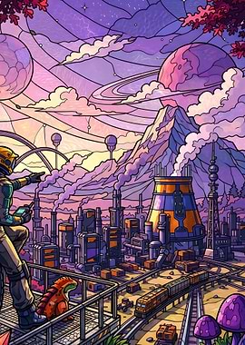 Satisfactory Game Stained Glass