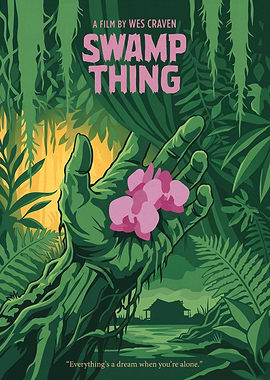 Swamp Thing Movie Horror Classic Vintage Art