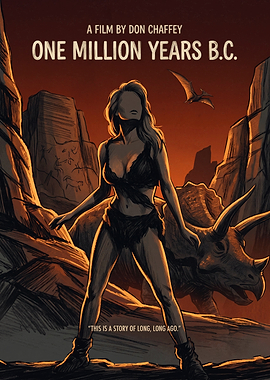 One Million Years BC Movie Fantasy Retro Art