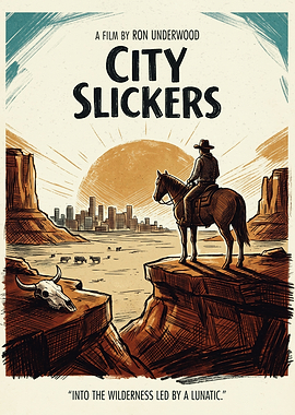 City Slickers Movie Comedy Western Retro Art