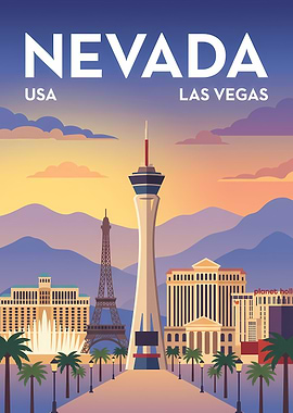 Las Vegas Nevada Travel Poster