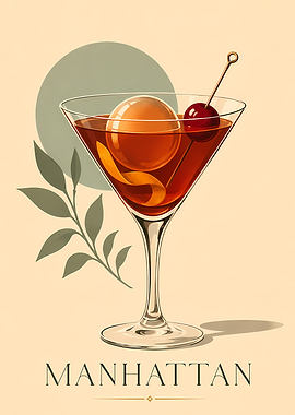 Manhattan Cocktail Art Print