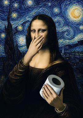 Mona Lisa with Toilet Paper