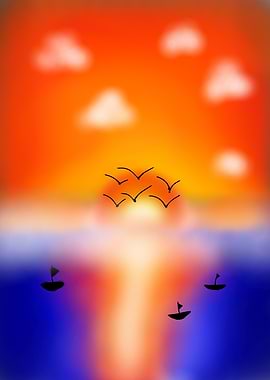 Sunset over the ocean
