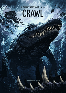 Crawl Movie Horror Thriller Minimalist Wall Art